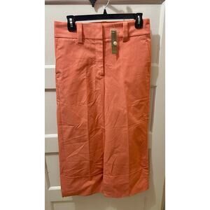 NWT J Crew Wide Leg Cropped Chino Pants Coral Size 6 Cotton Blend